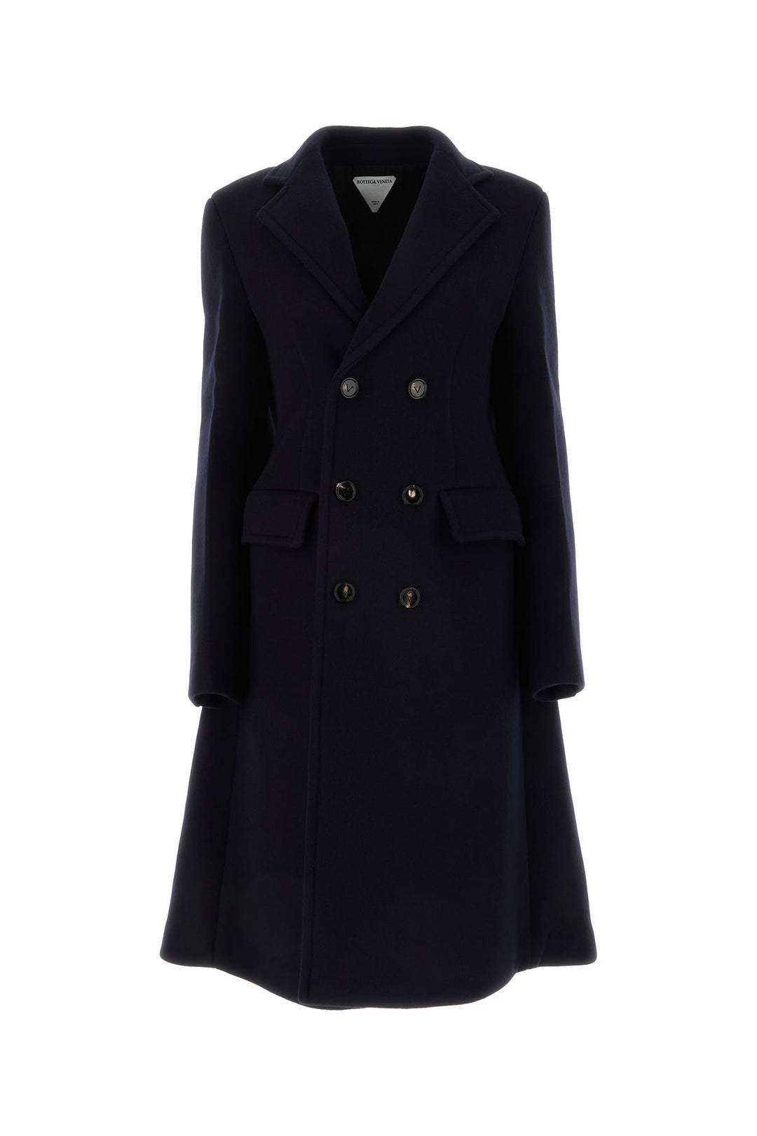 Midnight blue wool blend cape coat