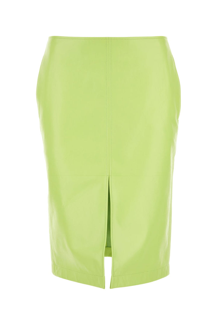 Fluo yellow shearling skirt