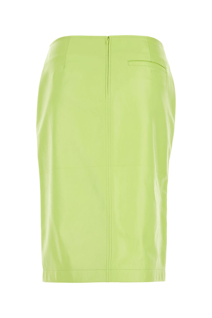 Fluo yellow shearling skirt