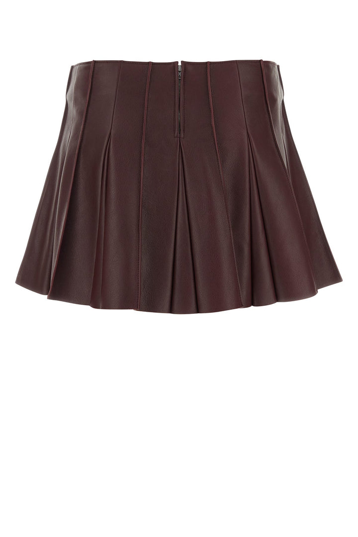 Burgundy leather mini skirt