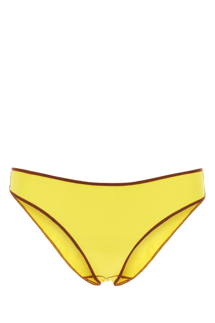 Fluo yellow stretch cotton brief