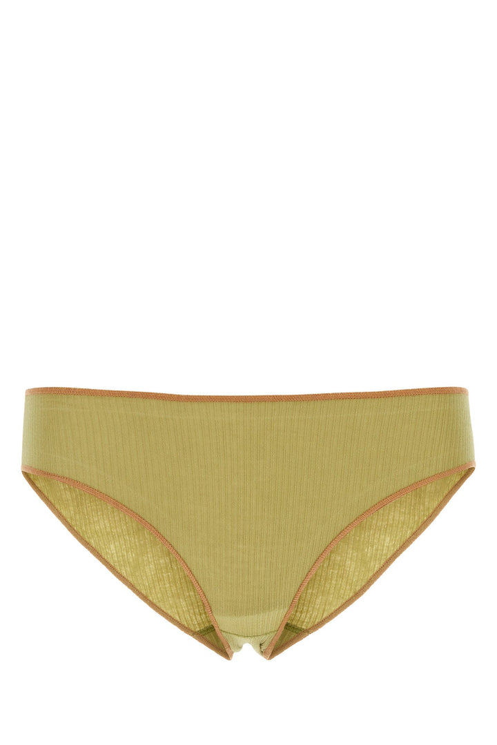 Green stretch cotton brief