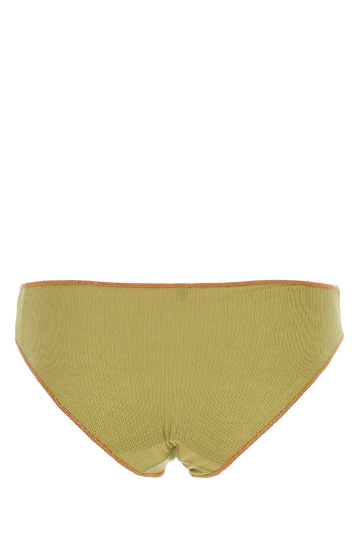 Green stretch cotton brief