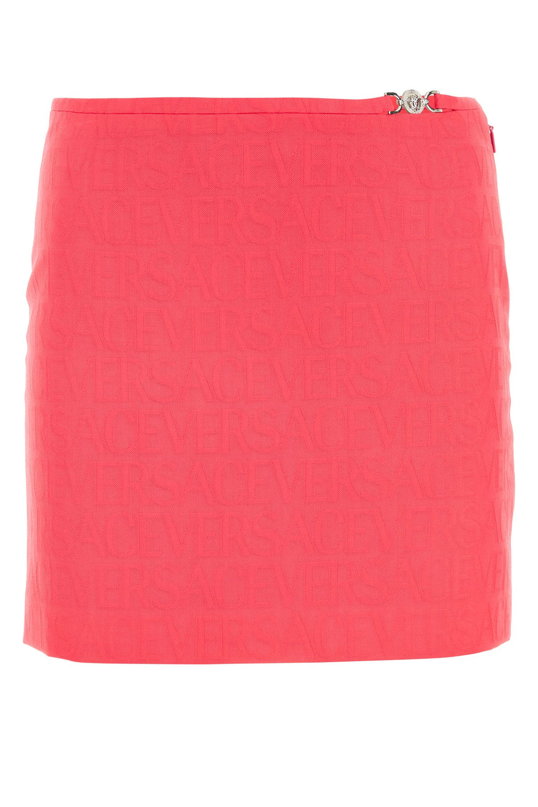 Fluo pink jacquard mini skirt