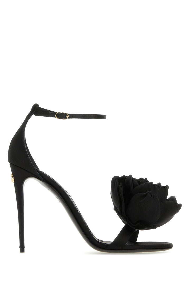 Black satin Keira sandals