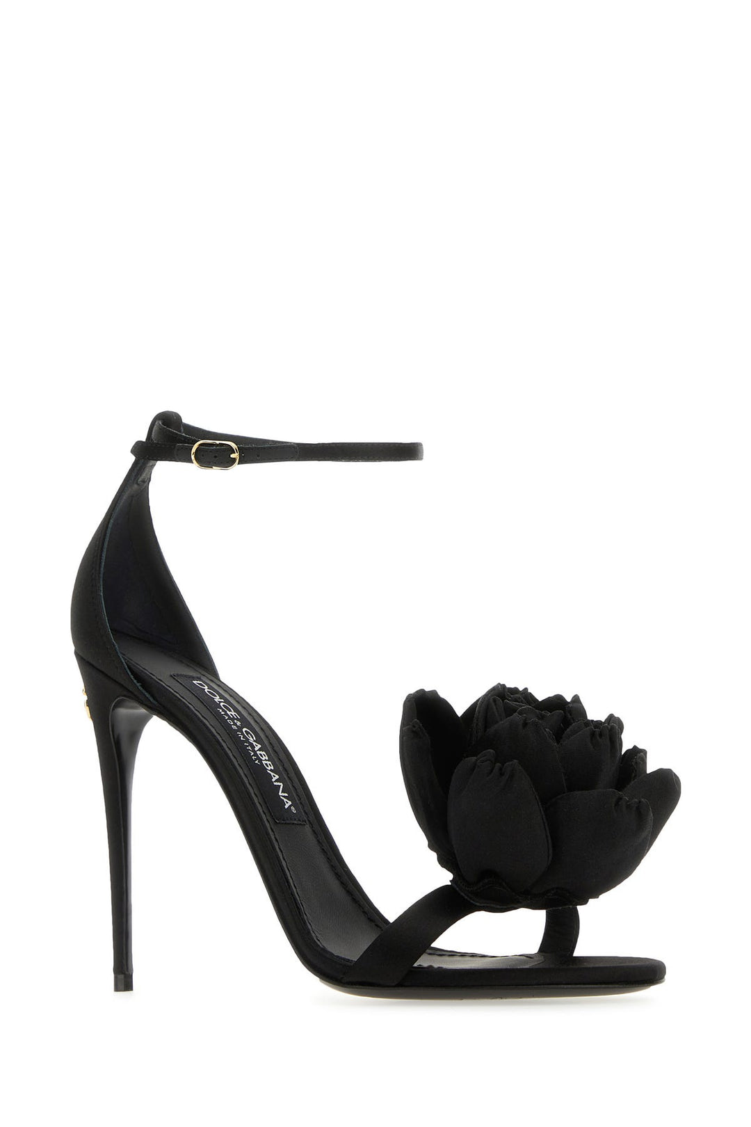 Black satin Keira sandals