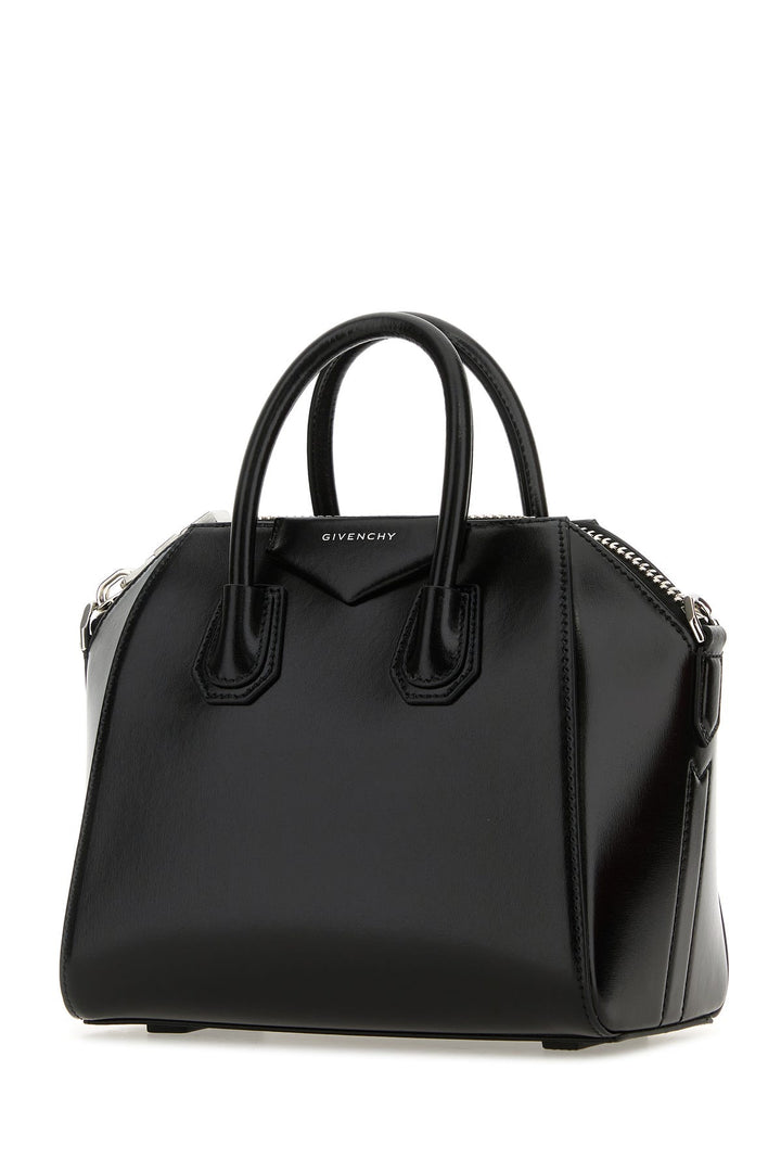 Black leather mini Antigona handbag