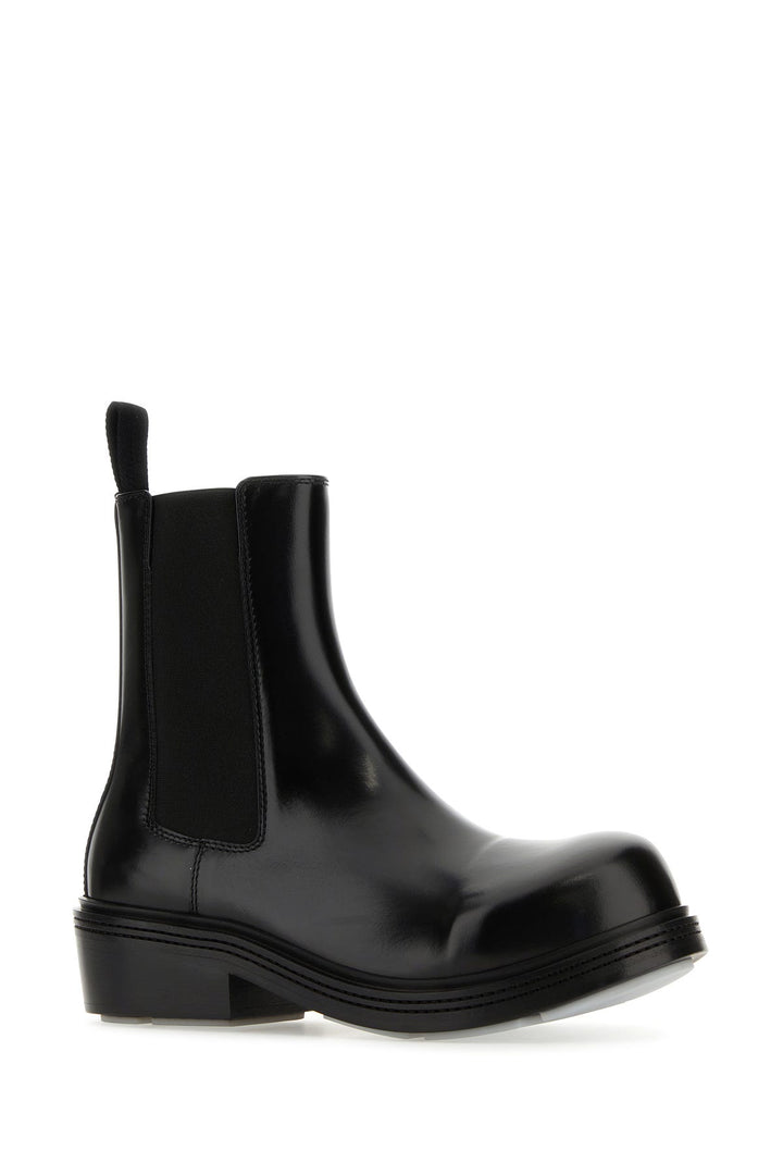 Black leather Fireman ankle boots