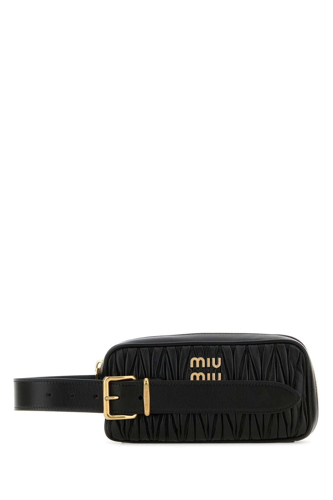 Black leather clutch