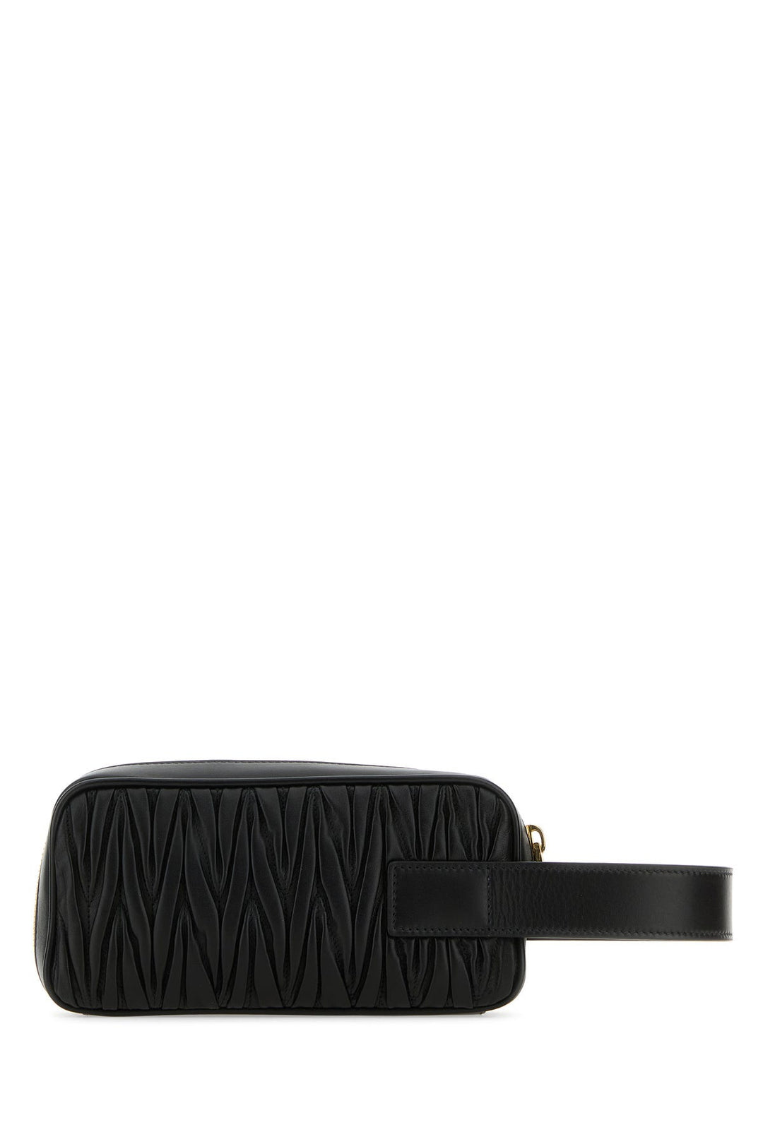 Black leather clutch