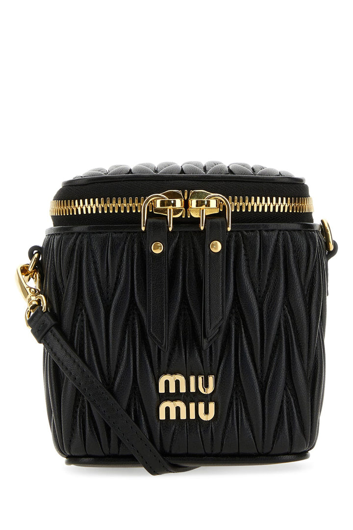 Black nappa leather crossbody bag