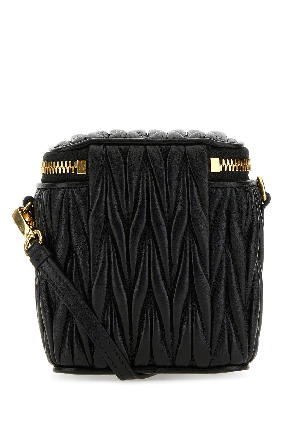 Black nappa leather crossbody bag