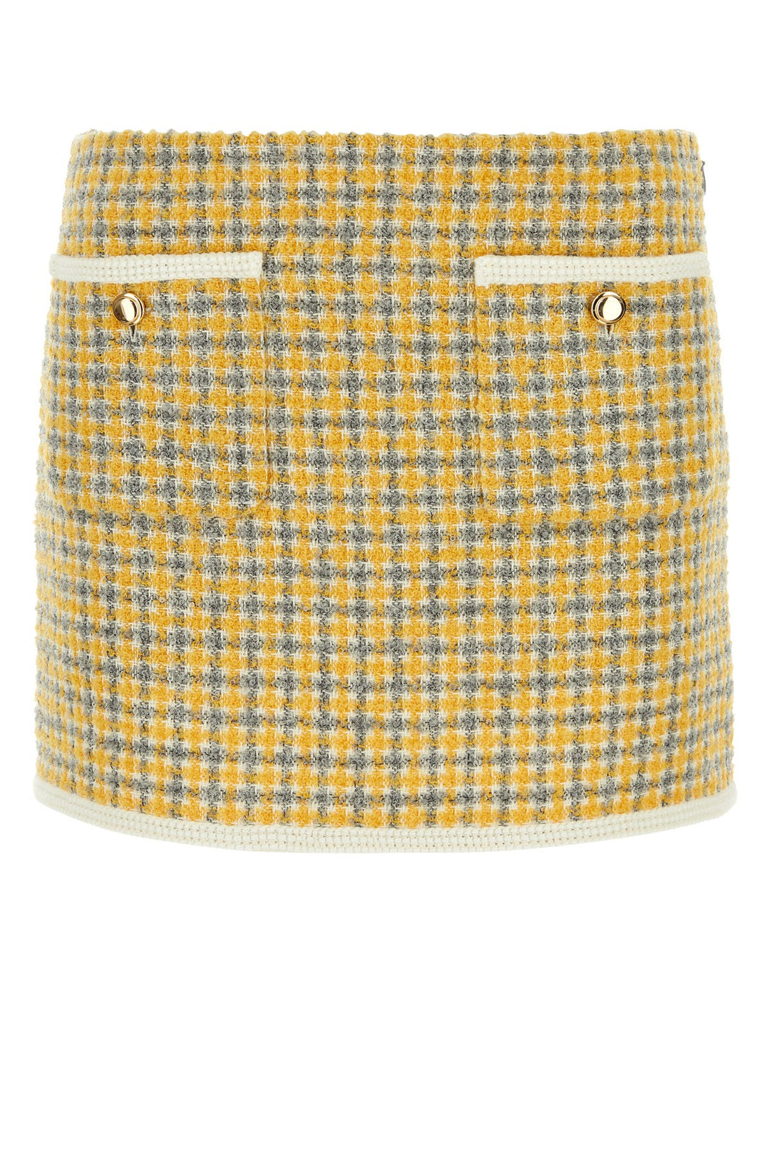 Two-tone bouclÃ© mini skirt