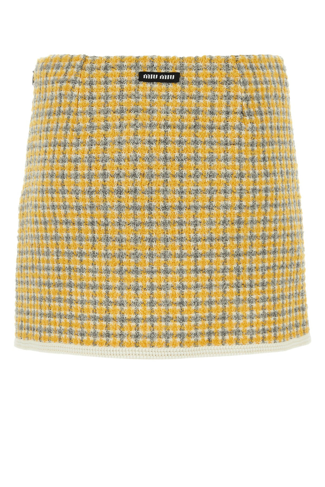 Two-tone bouclÃ© mini skirt