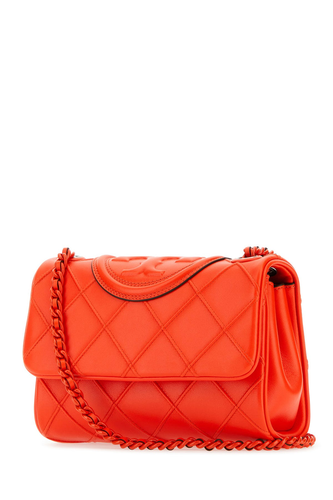 Coral leather small Fleming shoulder bag