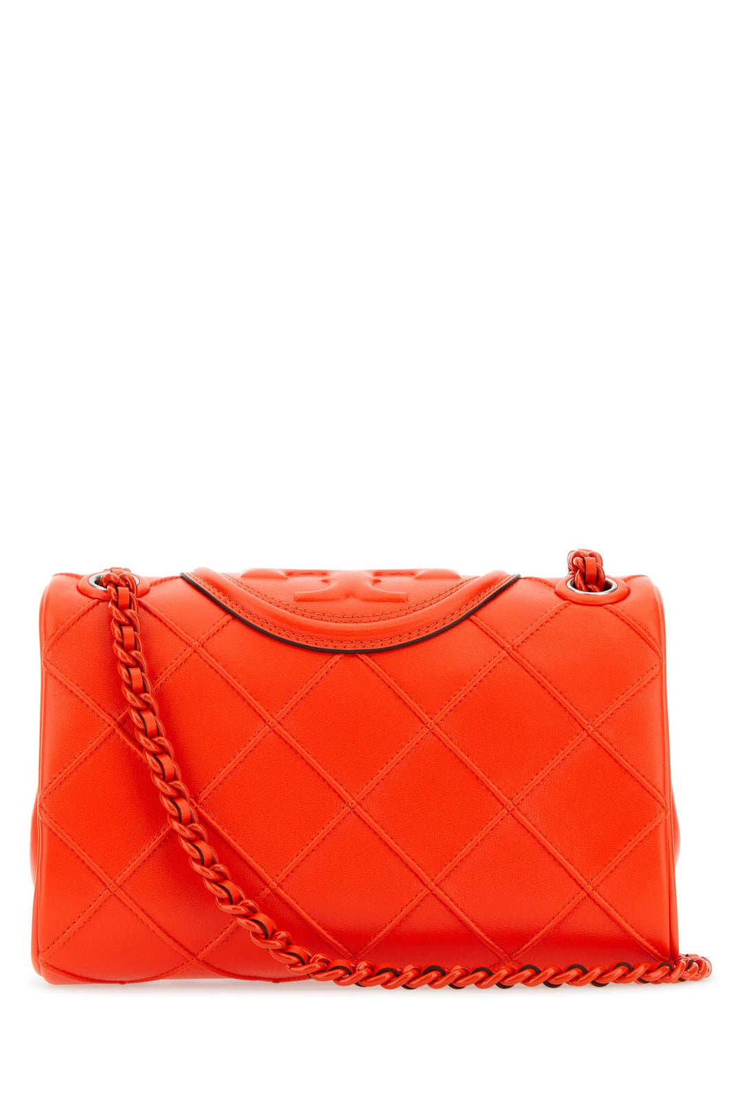 Coral leather small Fleming shoulder bag