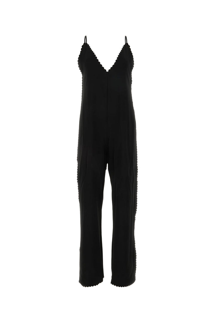 Black satin jumpsuit