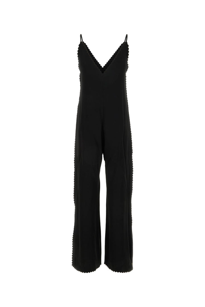 Black satin jumpsuit