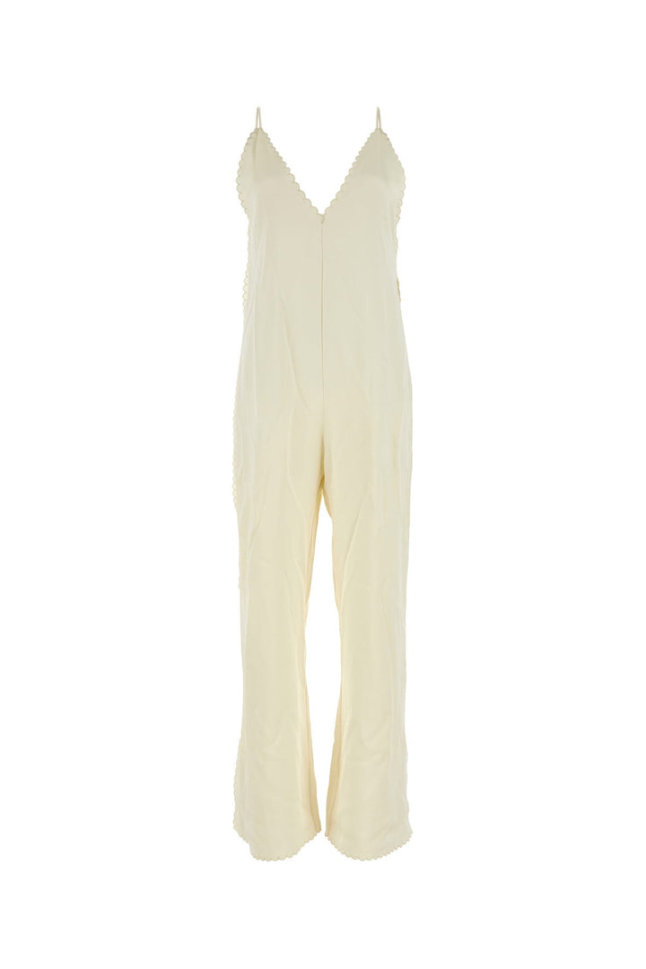 Ivory satin jumpsuit