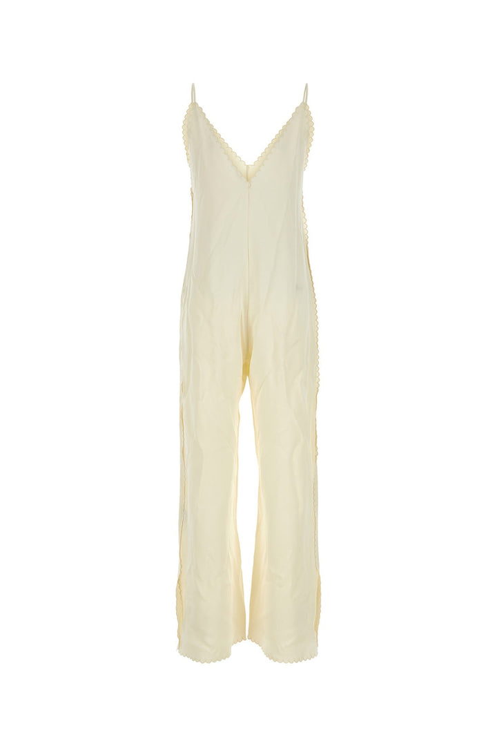 Ivory satin jumpsuit