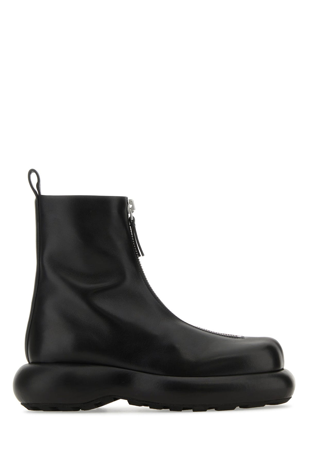 Black leather ankle boots