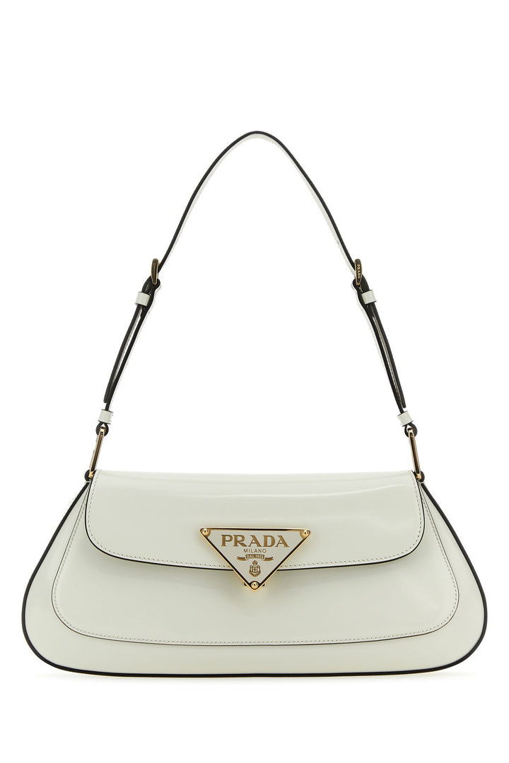 White leather shoulder bag