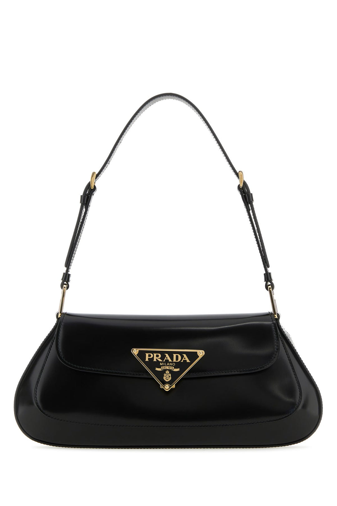 Black leather shoulder bag