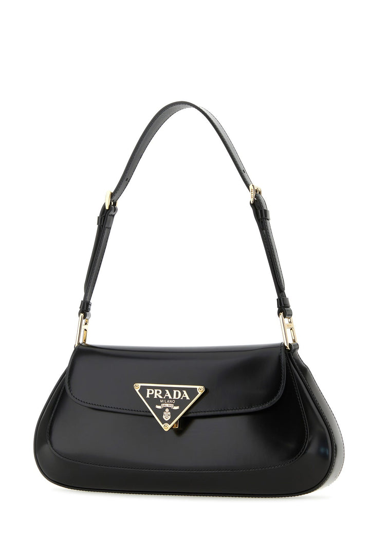 Black leather shoulder bag