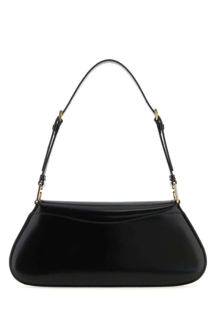 Black leather shoulder bag