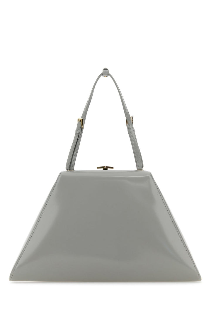 Light grey leather handbag