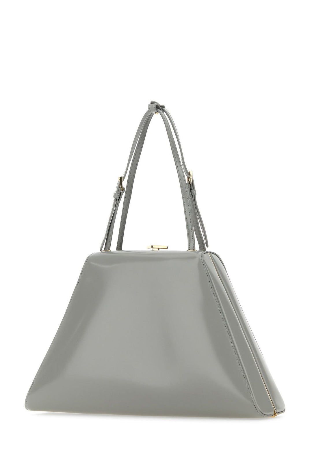 Light grey leather handbag