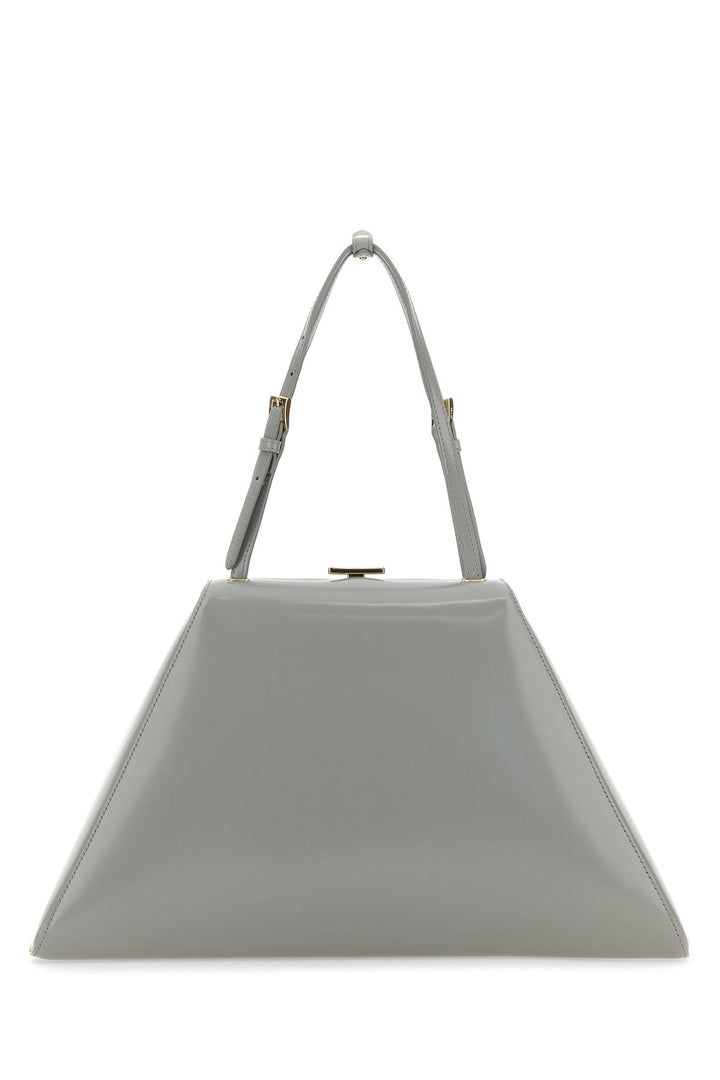 Light grey leather handbag