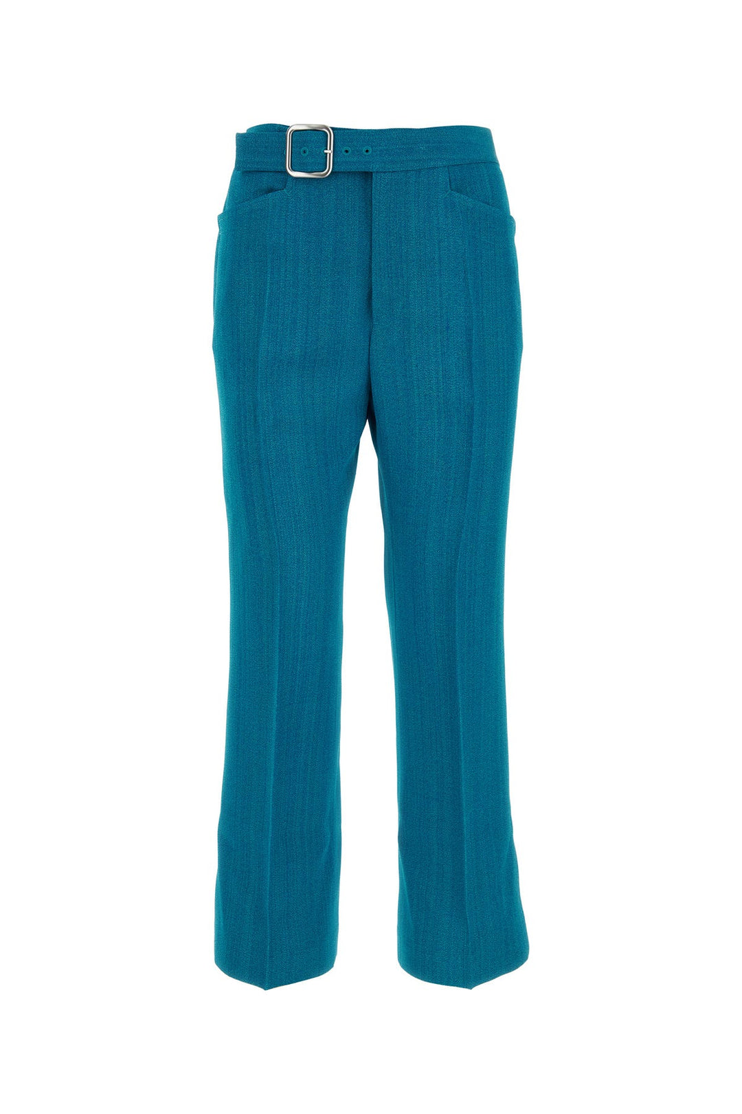 Petrol blue viscose blend pant