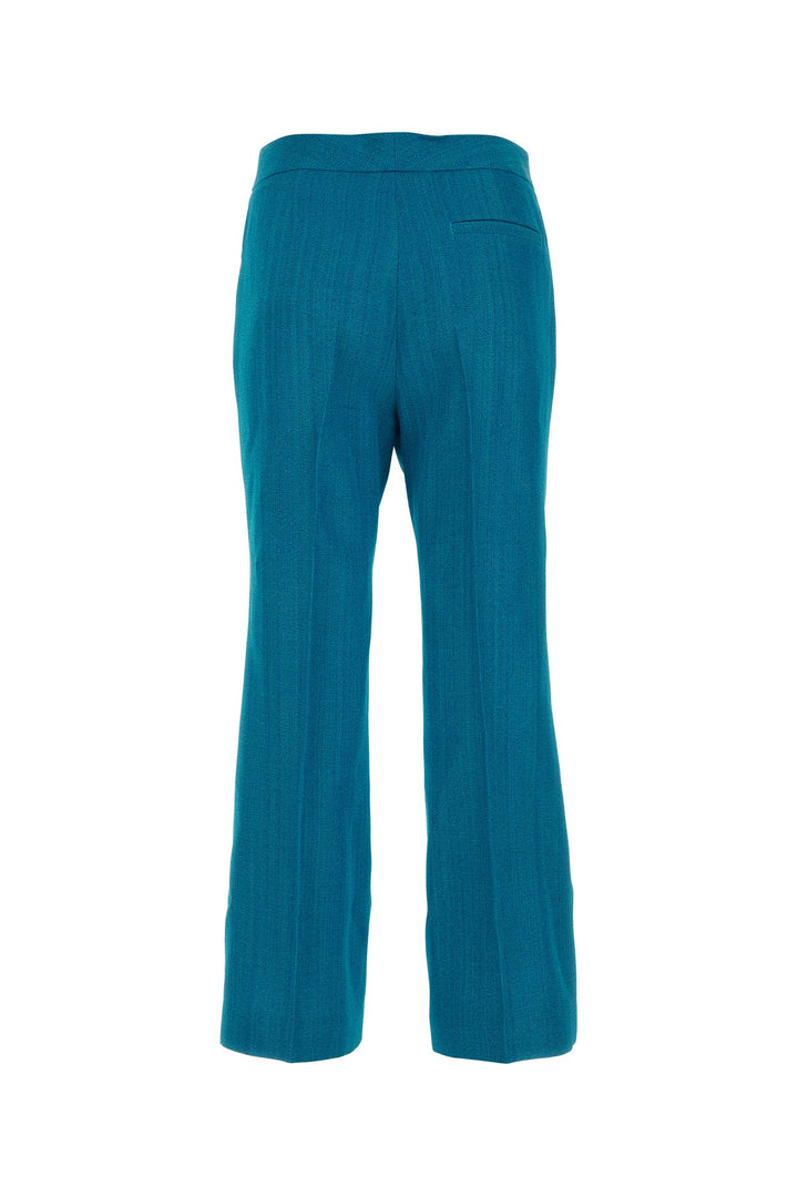 Petrol blue viscose blend pant