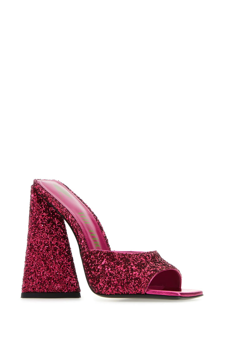 Fuchsia glitters Devon mules