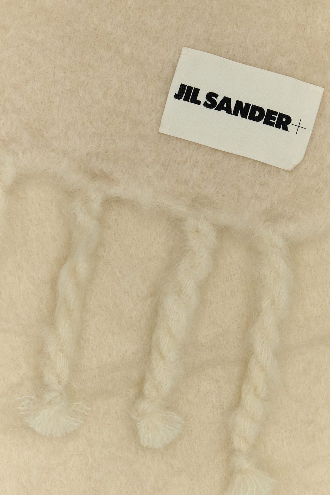 White mohair blend scarf