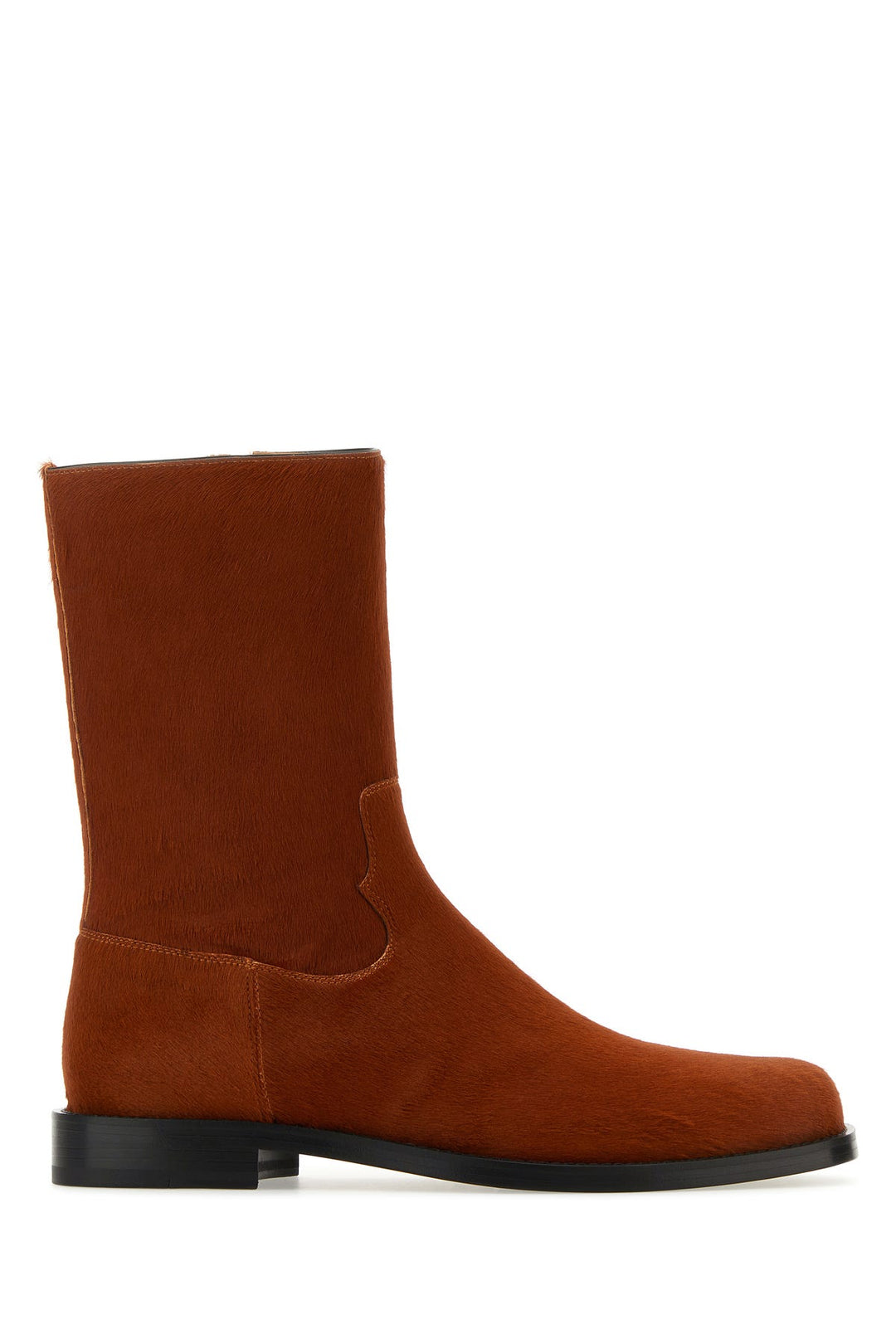 Brick calfhair ankle boots