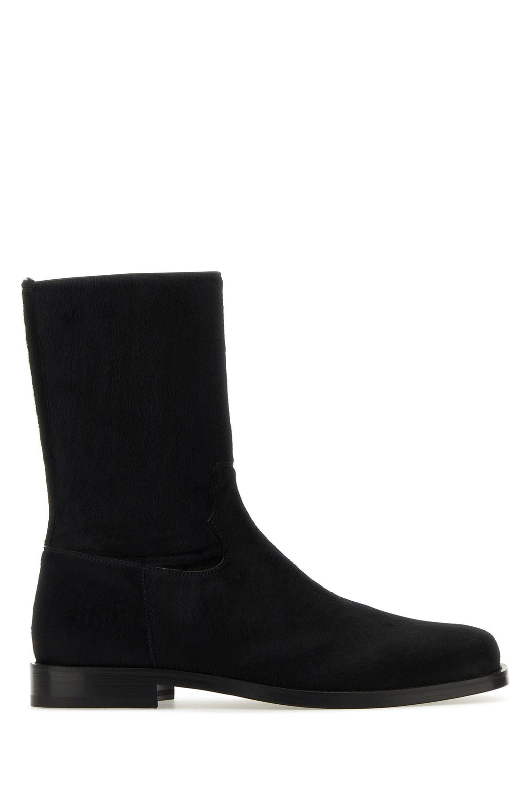 Black calfhair ankle boots