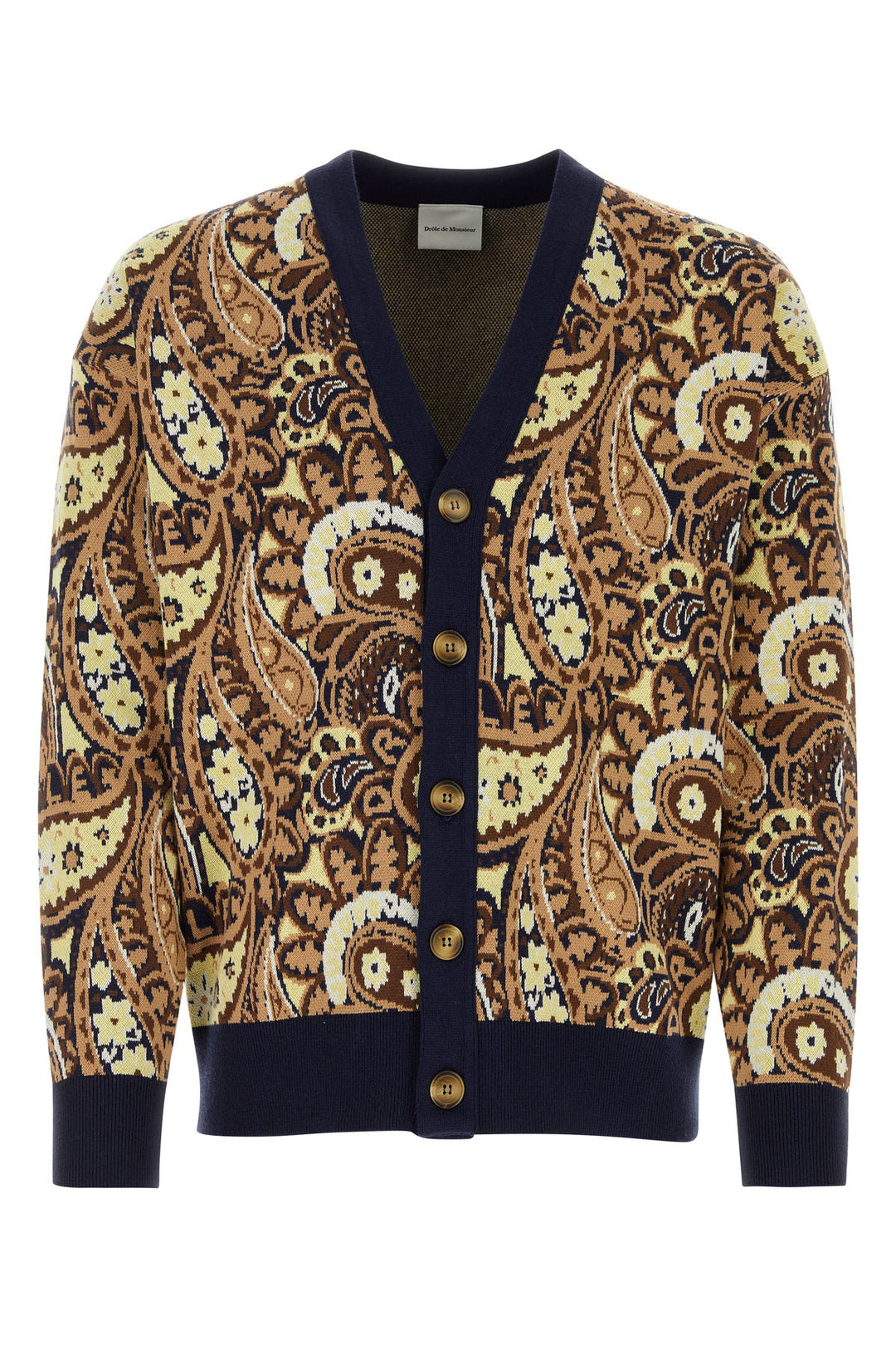 Embroidered cotton blend cardigan