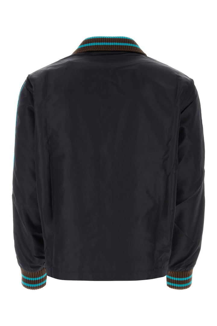 Black nylon bomber jacket