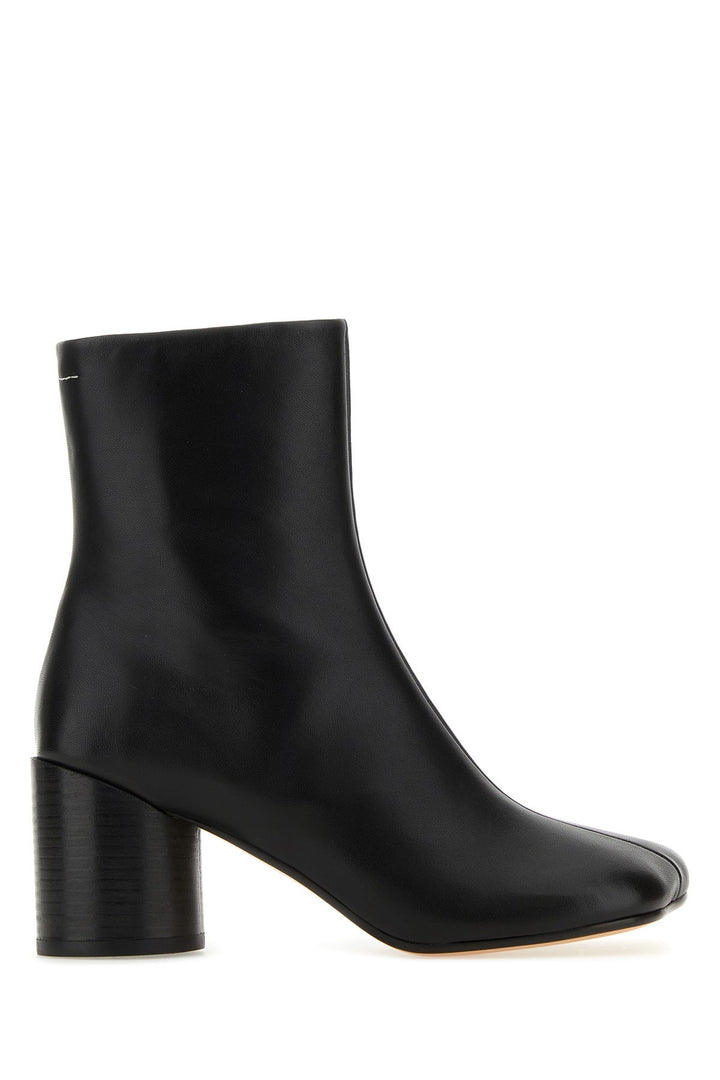 Black leather ankle boots