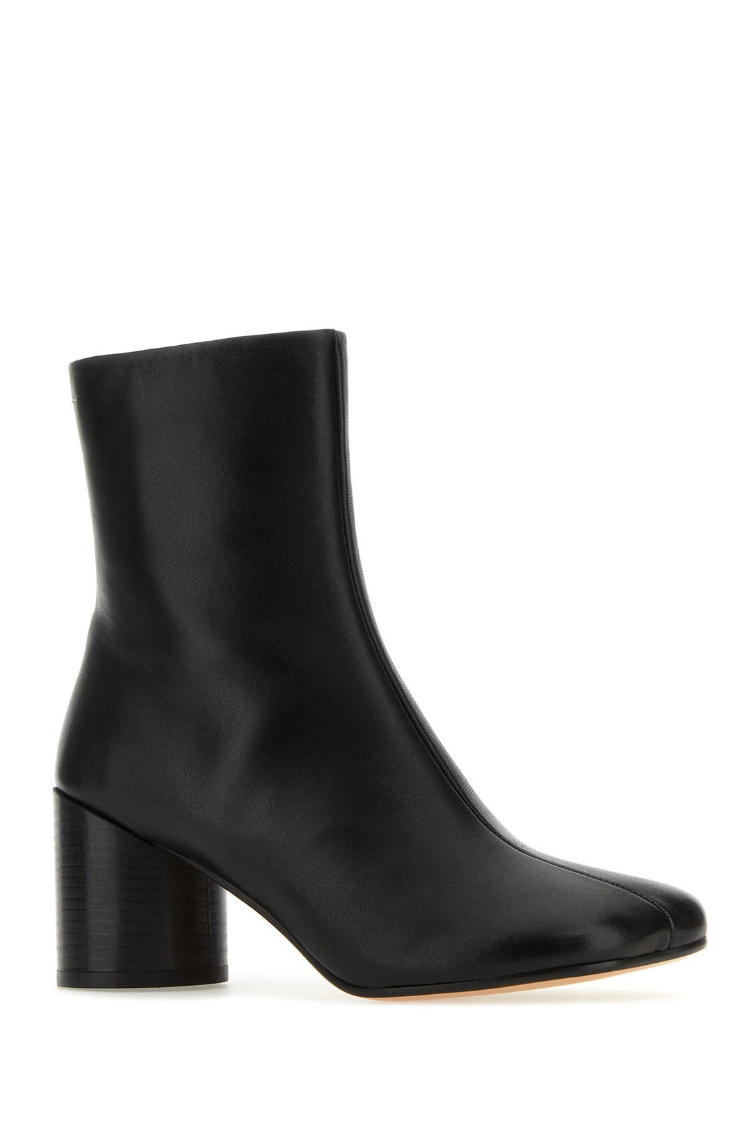 Black leather ankle boots