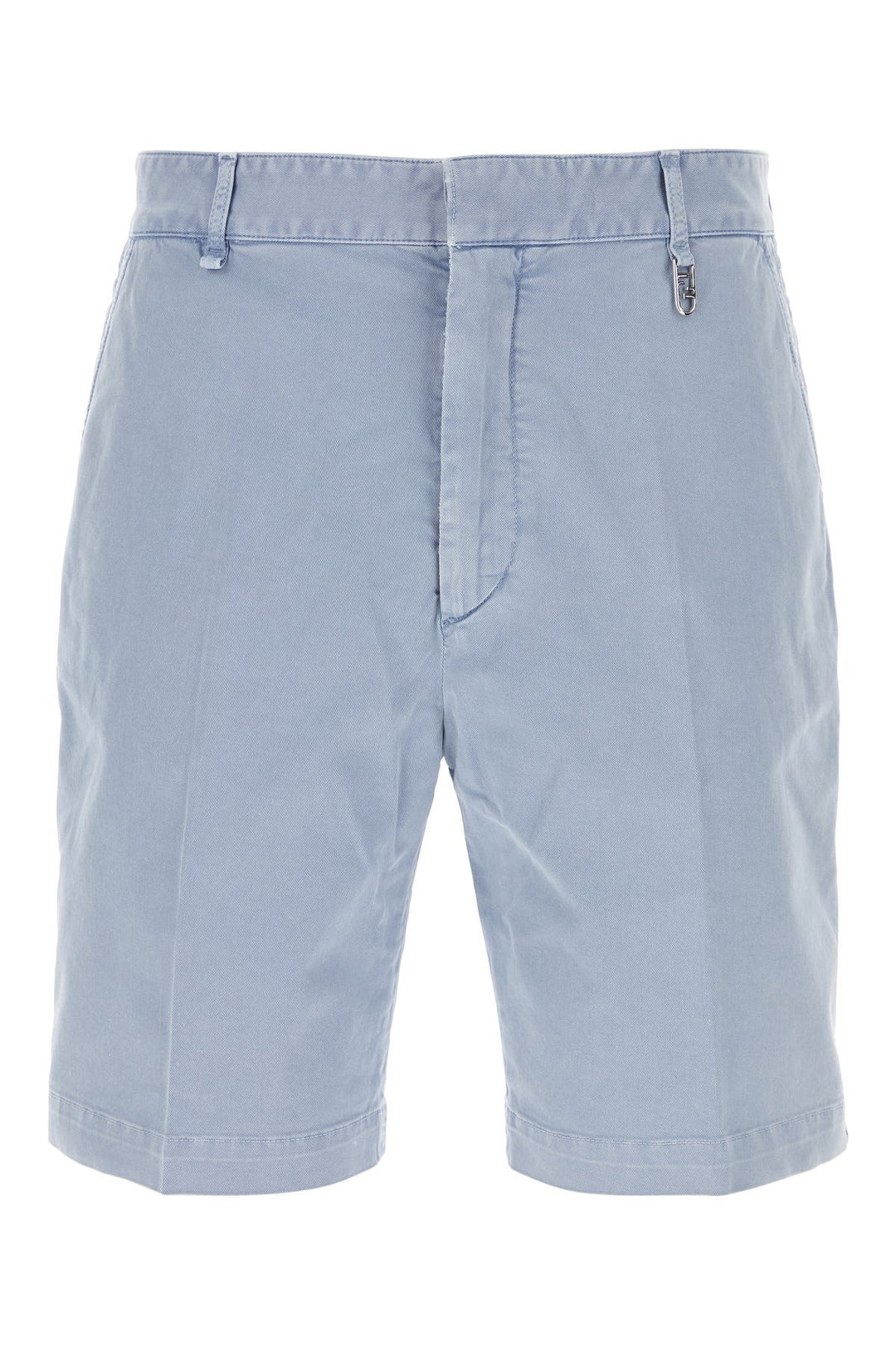 Light-blue stretch cotton bermuda shorts