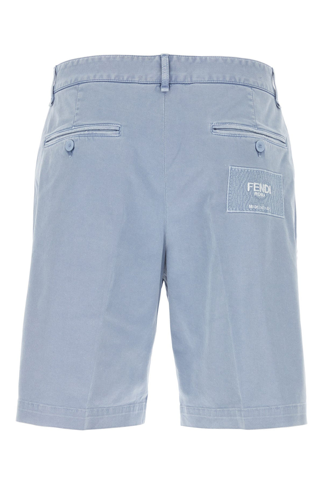 Light-blue stretch cotton bermuda shorts