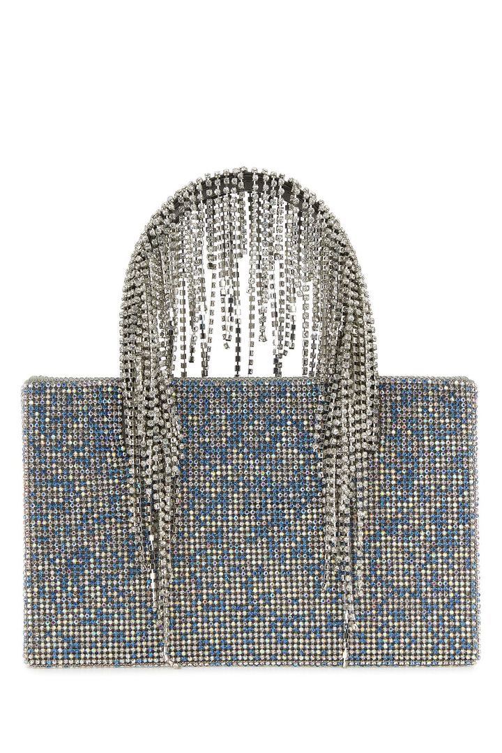 Light-blue rhinestones handbag