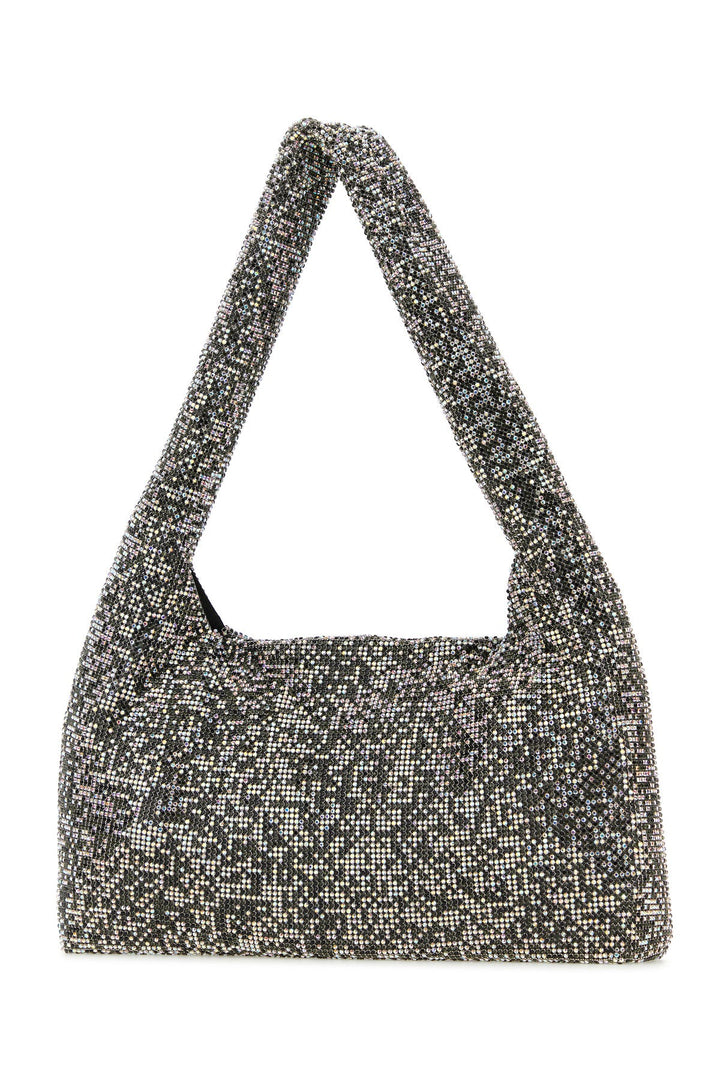 Black rhinestones handbag