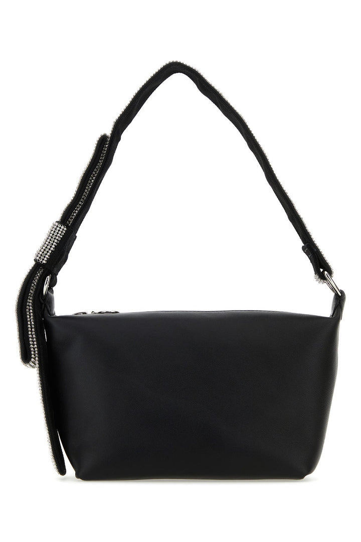 Black nappa leather shoulder bag