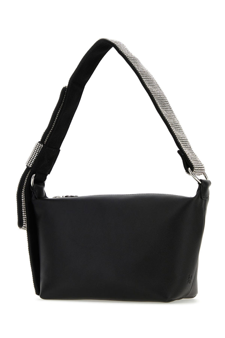 Black nappa leather shoulder bag