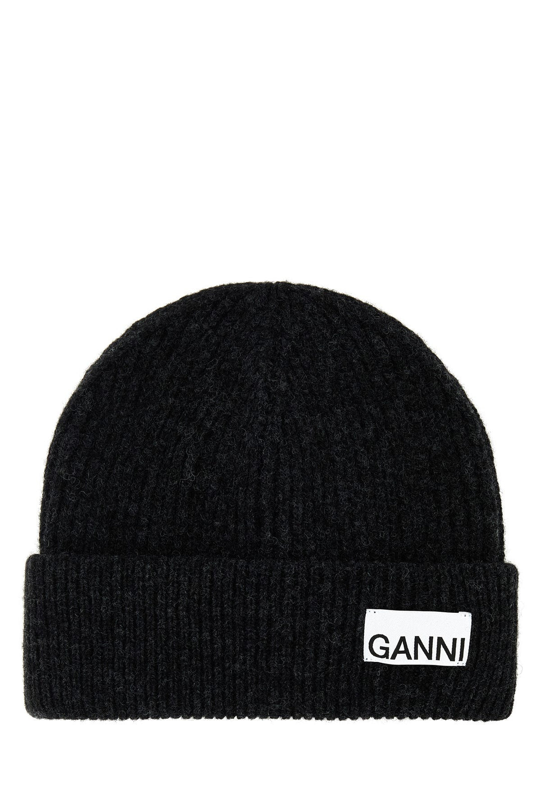 Charcoal wool blend beanie hat