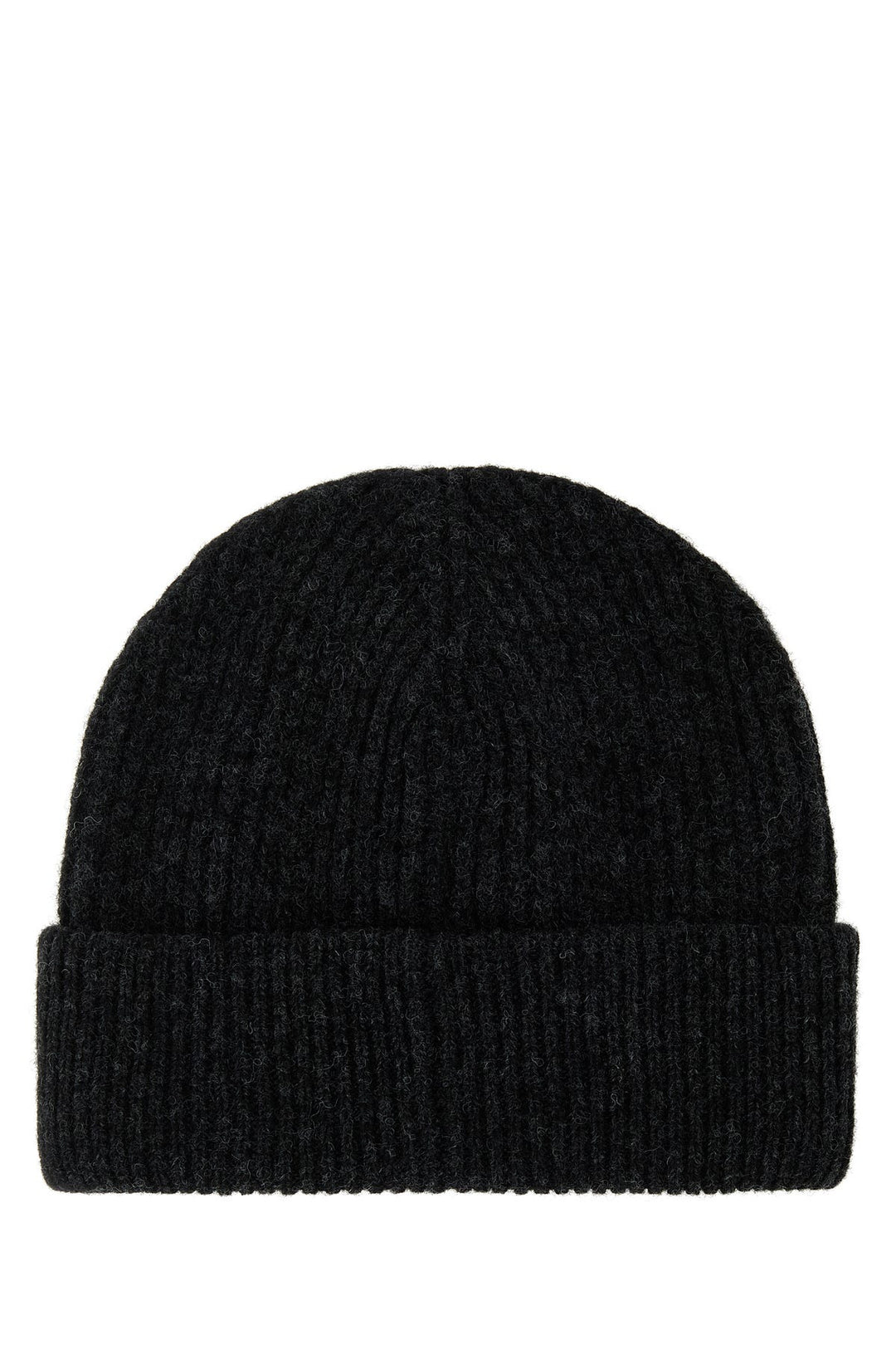 Charcoal wool blend beanie hat